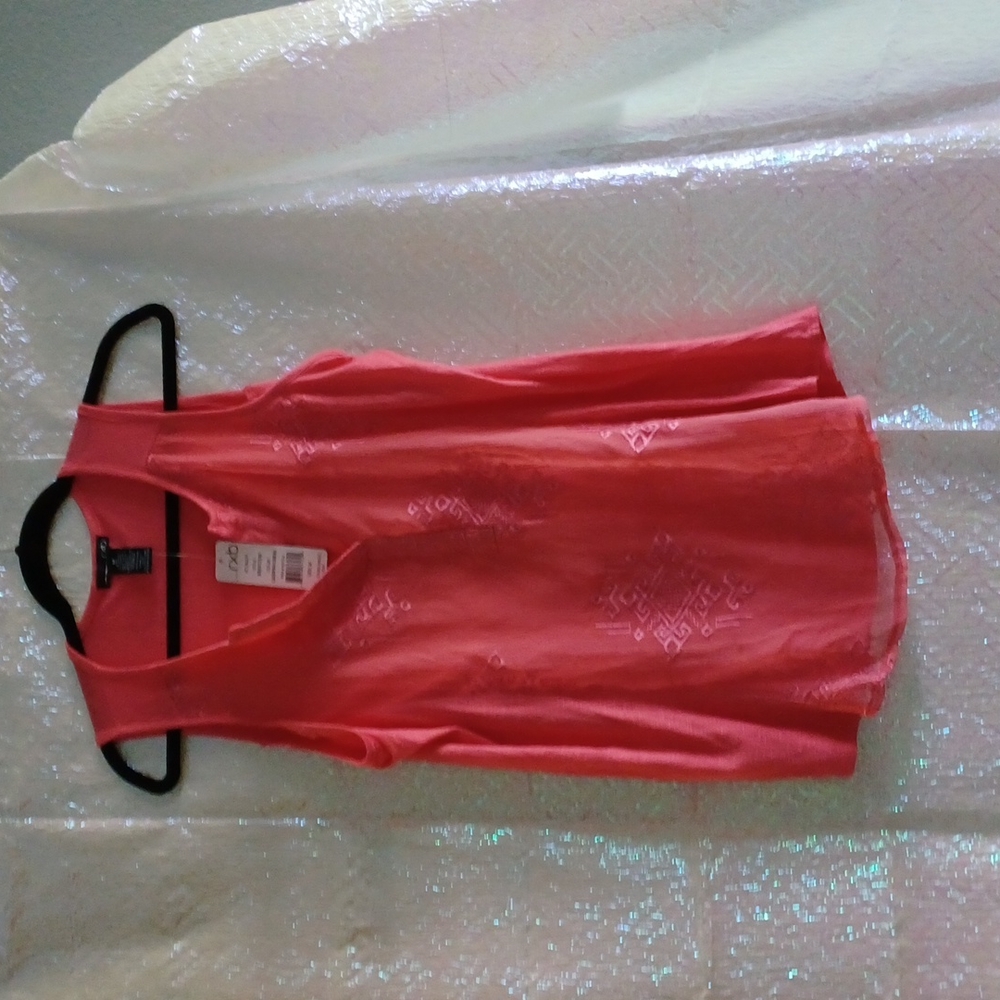 RXB CORAL (PINKISH ORANGE) LT RAYON SLEEVELESS TOP NWT